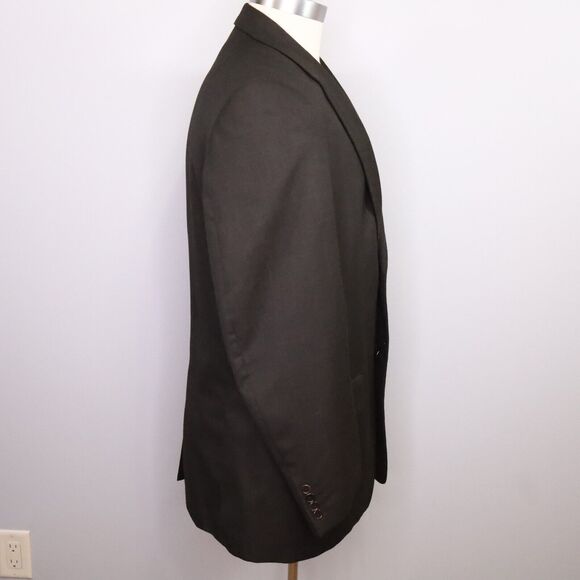 Perry Ellis Sport Coat Mens 44R Brown Windowpane Jacket Blazer Lined Career - Picture 10 of 15